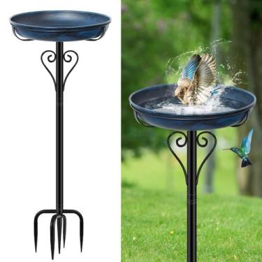 Imagem de Banheira para Pássaros ODSNANIE de Metal Vintage 91 cm com Base de 5 P