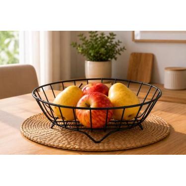 Imagem de Fruteira De Mesa Bancada Redonda - AZZO ARAMADOS, Preto