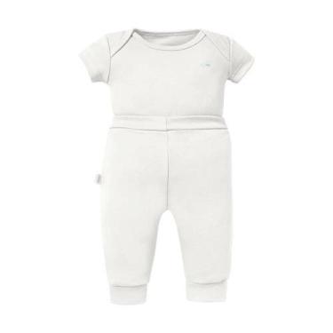 Imagem de Conjunto de Body Hug Curto Calça Culote Liso Off White, G, Creme