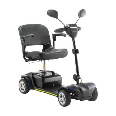 Imagem de Cadeira de rodas elétrica motorizada lb dellamed dobrável, PRETO, À BA
