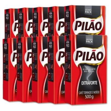 Imagem de Café Pilão Torrado e Moído Extra Forte 10 Pacotes de 500g