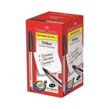 Imagem de Caneta Esferográfica Preto 1.0mm 50 Unidades Trilux Faber Castell - Fa
