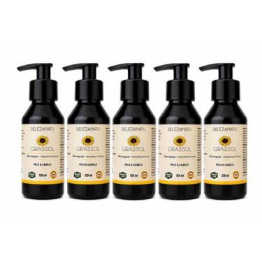 Imagem de Kit 05 un Óleo Vegetal de Girassol 120ml  100% Puro  BelezaNatu