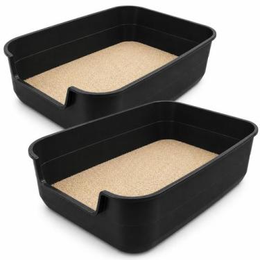 Imagem de Kit 2 Caixa Areia Jumbox Preta Bandeja Higienica Gato Grande - PET IN
