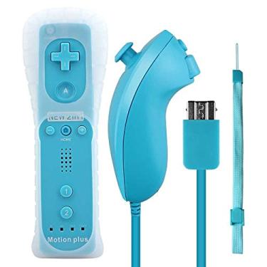 Imagem de Controle Wii Remote Plus + Nunchuck Para Nintendo Wii e Nintendo Wii U Azul