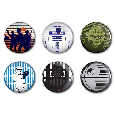 Imagem de WinCraft Star Wars Star Wars Star Wars/Trilogia Original 5 cm Botão redondo 6 Pacotes de Star Wars/Trilogia original 5 cm Botão redondo 6 pacotes, multicolorido, NA