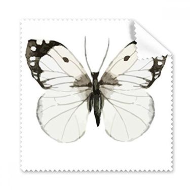 Imagem de Borboleta com asas brancas escuras, pano de limpeza para celular, 5 peças