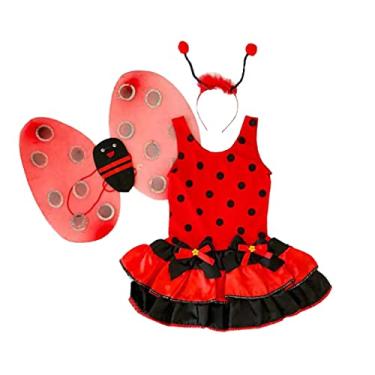 Imagem de Fantasia Joaninha Infantil com Asa Varinha e Tiara