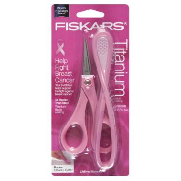 Imagem de Fiskars 111102-1001 Tesoura de conscientização do câncer de mama de titânio, 12,7 cm