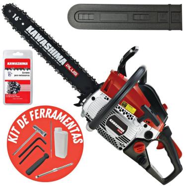 Imagem de Motosserra Potente Kawashima Plus KCS380P À Gasolina 37,2cc 2 Tempos Com Sabre de 16 Polegadas e Corrente 57 Elos Para Cortes Precisos