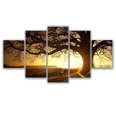 Imagem de Quadros Decorativos Sala Árvore Da Vida Entardecer Sol