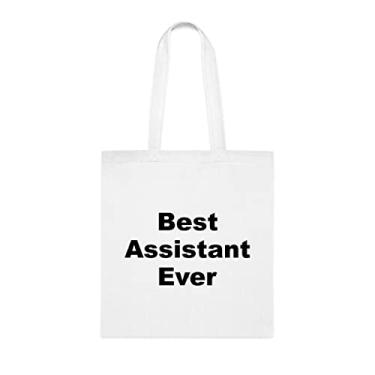 Imagem de Bolsa tote assistente, bolsa Best Assistant Ever (Best Assistant Ever Bag), bolsa de ombro assistente, bolsas reutilizáveis, ideia de de Natal, Branco