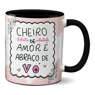 Imagem de Caneca Dia Dos Avós Cheiro De Amor e Abraço Do Vó (Preta)