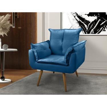 Imagem de Poltrona Cadeira Opala Salão E Recepção Azul Turquesa - A.V.G Decor