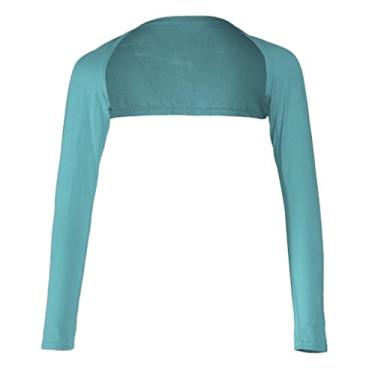 Imagem de , Sólido, Corte Aberto, Manga , Modal, Completo, Braço, , Encolher de s , Azul claro