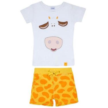Imagem de Pijama Infantil Curto Branco Girafa Tip Top