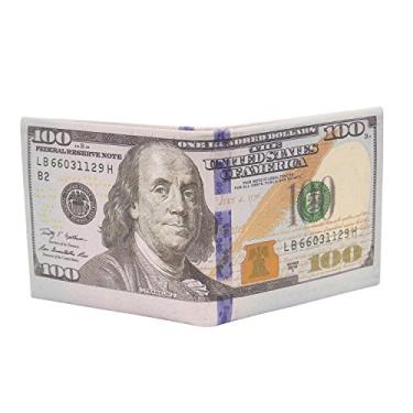 Imagem de LUI SUI Carteira masculina US Dollar Bill carteira de couro para cartão de crédito para foto