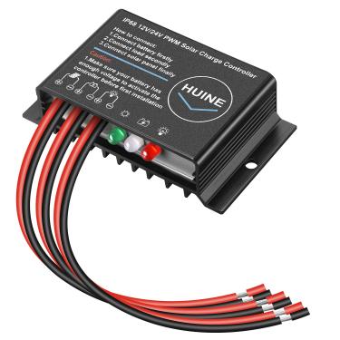 Imagem de HUINE 20 A 12 V 24 V Auto IP68 à prova d'água PWM controlador de carregamento solar regulador inteligente para sistema solar Caravana Barco (modo de funcionamento 24 horas)