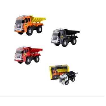 Caminhão Caçamba com Luz, Som e Fricção Escala 1:16 Brinquedos Bambalalão  Brinquedos Educativos
