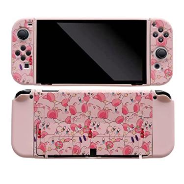 Imagem de ENFILY Cute Kirby Case Compatible with Nintendo Switch OLED 2021, Dockable Case Cover, Ergonomic Soft TPU Grip Case for Joycon, Sparkle Skin Set with Screen Protector and Thumb Caps