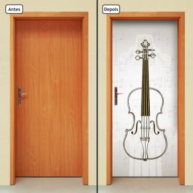 Imagem de Adesivo Decorativo De Porta - Instrumento Musical - 1364Cnpt - Allodi