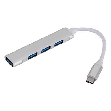 Imagem de Henniu C809 tipo C hub USB 4 portas USB 3.0 adaptador de hub de dados hub USB 3.0 portátil cabo de extensão divisor 4 portas divisor de cabo de alta velocidade liga de alumínio ou telefone computador