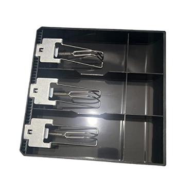 Imagem de Almencla Bandeja de gaveta de dinheiro, 3 grades com clipe para gaveta de caixa registradora para armazenamento de dinheiro