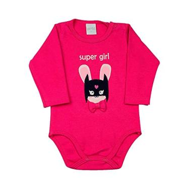 Imagem de Body Bebê Suedine Super Girl - Pink P