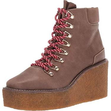 Imagem de Cecelia New York Helga Natural Brown Hiker Lace up Wedge Platform Ankle Booties (9.5, NATURAL)