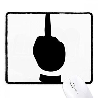 Imagem de Mouse pad com estampa de gesto de dedo médio e borda costurada para jogos