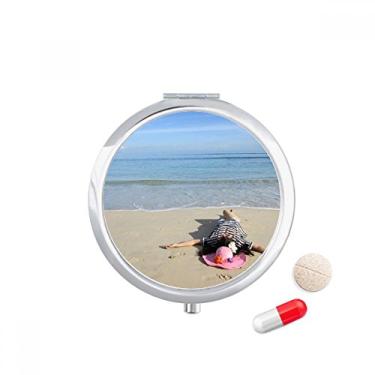 Imagem de Ellie Yao Beautiflu Girl Picture Beach Sun Sea Pill Case Pocket Medicine Storage Box Dispenser Recipiente