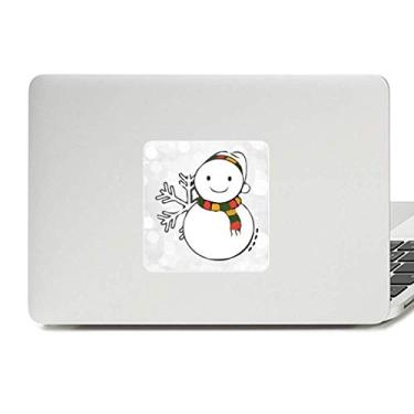 Imagem de Adesivo de vinil com ilustração de boneco de neve e floco de neve para decoração de PC