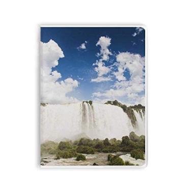 Imagem de Caderno de capa macia com estampa de cachoeira e floresta, ciências, natureza, capa de goma