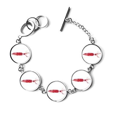 Imagem de DIYthinker Bracelete com pingente de corrente macia e rosa com peixe oceano