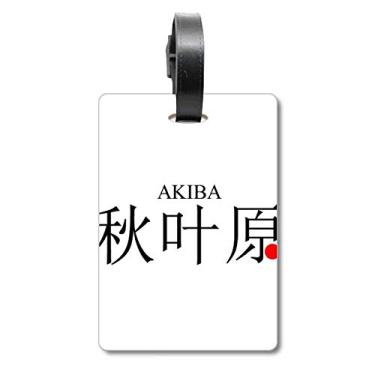 Imagem de Akaba Nome da cidade japonesa vermelho bandeira do sol bolsa etiqueta bagagem cartão pendurado Scutcheon etiqueta