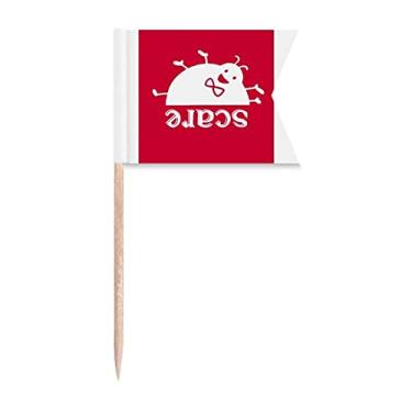 Imagem de Scare Outline Ladybug Adorável Mignon Palito Marcação de Etiquetagem para Bolo de Festa Comida Cheeseplate