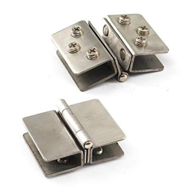 Imagem de Kit de dobradiça de porta de vidro de liga de zinco, dobradiça de chuveiro, clipe de fixação de porta de vidro, Double/Big