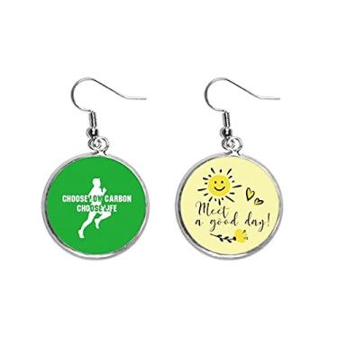 Imagem de Choose Low Carbon Choose Life Ear Drop Sun Flower brinco joia moderna