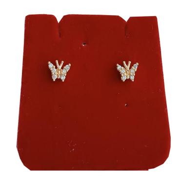 Imagem de Par De Brincos Borboleta Cravejado Zircônia Folheado a Ouro