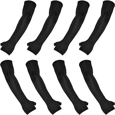 Imagem de Kit 4 pares de manguitos com proteção UV50+ com dedo (par) Cor: Preto; Tamanho: P