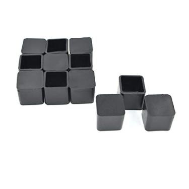 Imagem de SpeedDa Tampa de pé para cadeira de móveis, quadrada, de borracha, para pés, 0.8x0.8Inch, Black