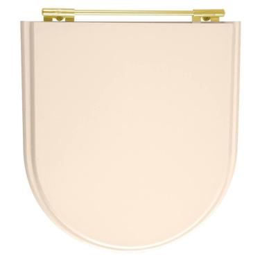 Imagem de Assento Sanitario Poliester Calypso Pessego Rosa Shell Para Vaso Incepa Com Ferragem Dourada