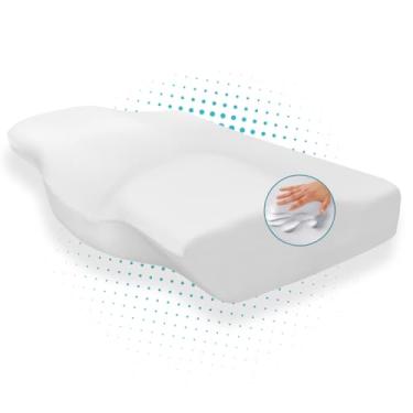 Imagem de Travesseiro Nasa Cervical Ortopédico Ergonômico Anatômico Viscoelástico Premium D40 Alívio de Dores nas Costas Pescoço combate Insônia e Estresse Viva Conforto