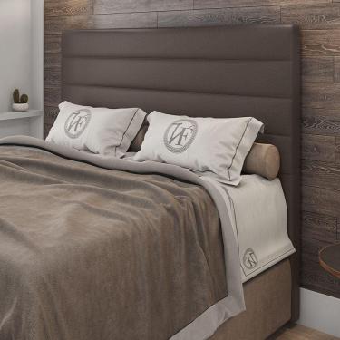 Imagem de Cabeceira King Size Napoli 193cm Material Sintético Marrom c/ Frame Italian Flex