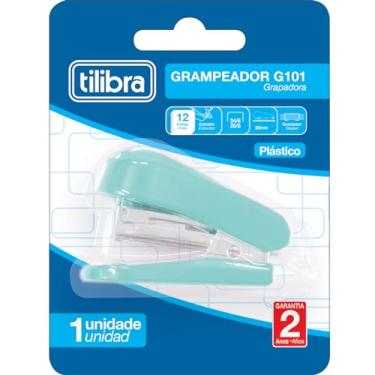Imagem de Tilibra - Grampeador 12 Folhas Mini com Extrator Aqua, G101, Multicor
