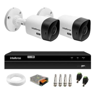 Imagem de Kit 2 Câmeras Bullet Vhc 1120 B Hdcvi Hd 720p Ip66 Visão Noturna 20m Intelbras + Dvr Mhdx 1204 com 4 Canais Multi Hd Intelbras