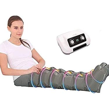 Imagem de Compressão de ar Pressoterapia portátil Leg Wraps Massageador Circulação Cuidados de saúde Máquina de drenagem linfática para pés Massageador de pressão de ar para relaxar e perder peso, 6 c