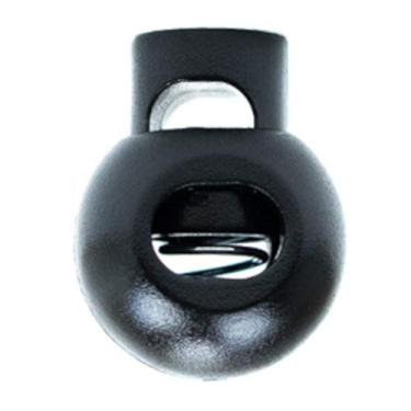 Imagem de West Coast Paracord Trava de cordão de bola redonda única de plástico - cordão paracord alternador (preto, pacote com 10)