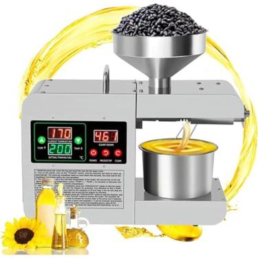 Imagem de Prensa De óLeo DoméStica Eficaz (Rendimento De óLeo De 50%) - Controle Inteligente De Temperatura + Trabalho ContíNuo 24 Horas, MáQuina De ExtraçãO De óLeo Quente E Frio (4-6 Kg/H)*1