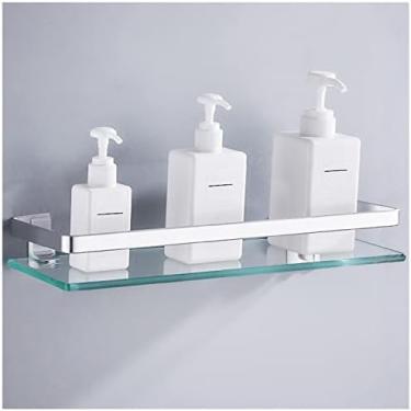 Imagem de Prateleira De Vidro Para Banheiro Com Trilho, Prateleira Retangular Para Banheiro De 25 Cm/35 Cm, Prateleira Flutuante De 1 Camada, Economiza Espaço,35CM/13.7IN,Constructive23